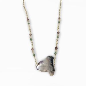 Amethyst Flourite Stone Necklace